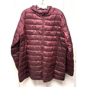 Torrid Burgundy Puffer Jacket Hood Insulated Winter Coat Womens Size 1 1X 14/16
